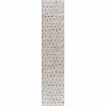 Modern Ivory Gray Area Rug - Swiss Cross Tigris Design for Stylish Interiors