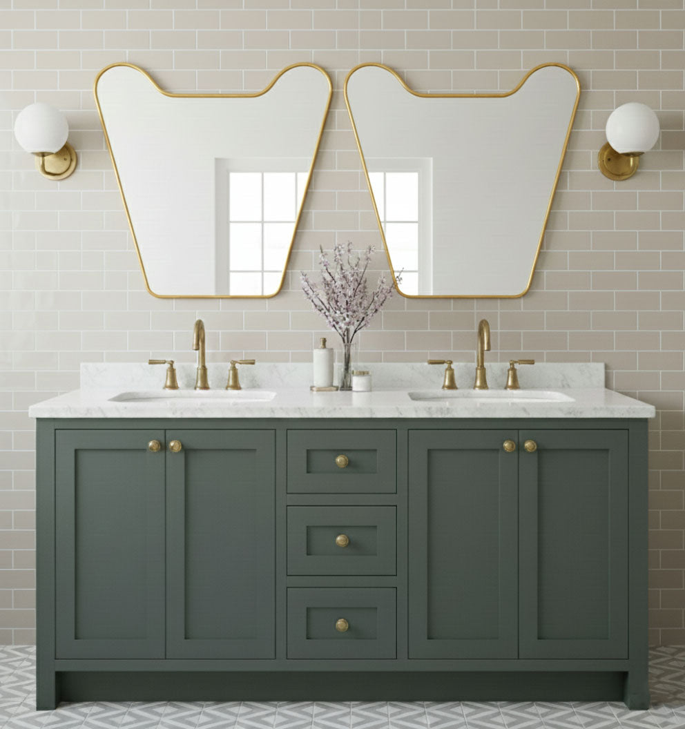 Double vanity wall mirrors