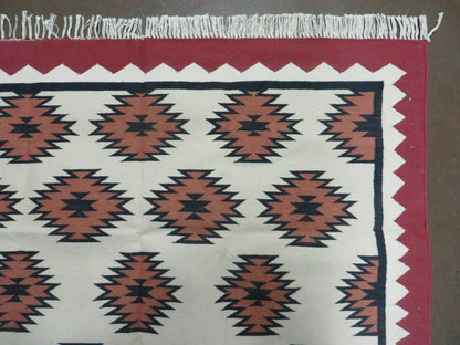 Hand Woven Wool Rug Kilim Dhurrie 5 By 8 Contemporary Oriental Area Rug