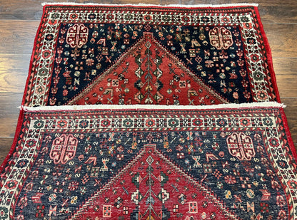 Persian Tribal Rug Hand Knotted Wool Vintage Oriental Carpet 3.6 By 5 Feet