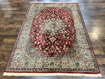 Floral Medallion Wool Rug 5.6x8 Vintage Oriental Taj Mahal Belgium Power Loomed
