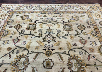 Turkish Oushak Rug 8x10 Vintage Wool Carpet Hand Knotted Deluxe Classic
