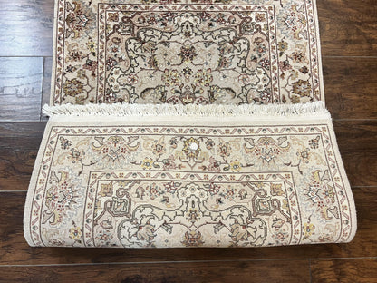 Hand Knotted Persian Rug 2.5 x 4 Vintage Wool Floral Medallion Oriental Carpet