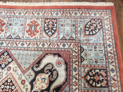 Turkish Handmade Wool Rug 8x11 Geometric Decorative Area Rug