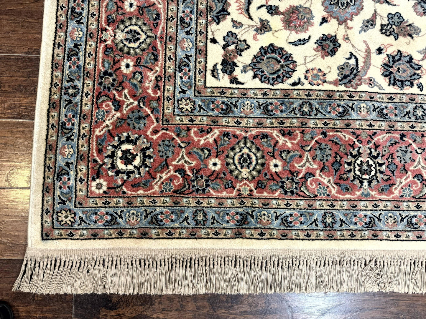 Karastan Rug Ivory Rose Kashan Wool Pile Vintage 8.8 x 12 Original 700 Series Rare