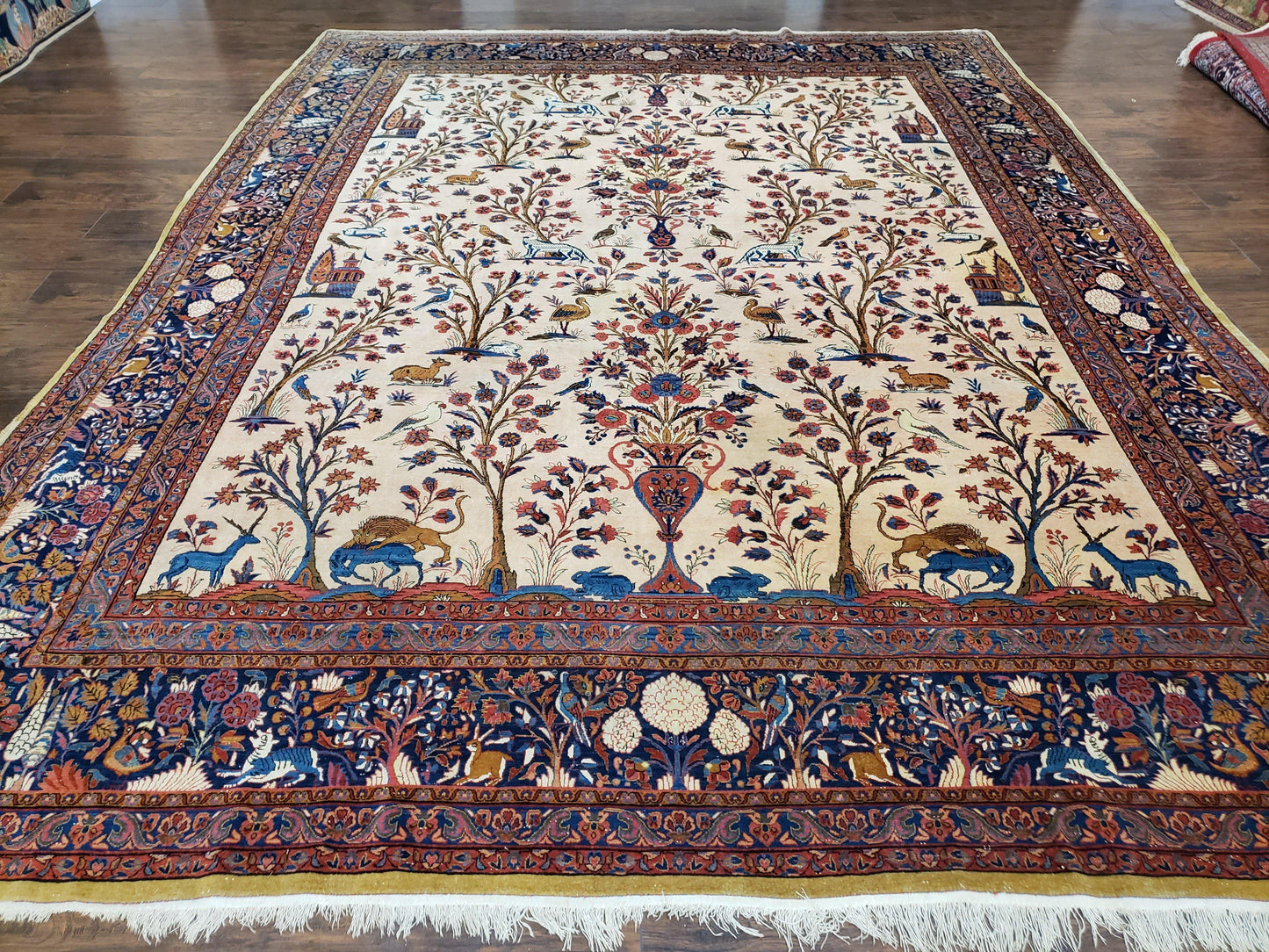 Antique Persian Kashan Tree of Life Rug 10x13