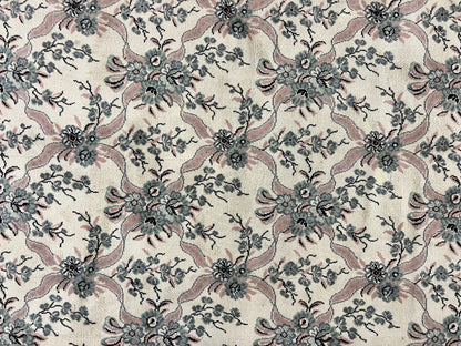 Power Loomed Wool Rug 8x11 Ivory Green Floral Belgium Crafted