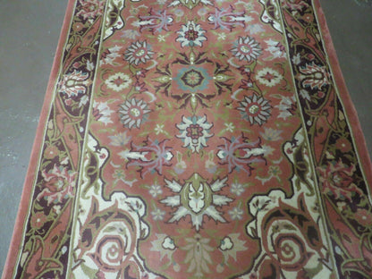 Chinese Wool Rug 3x5 Vintage Handmade Oriental Carpet Floral Medallion