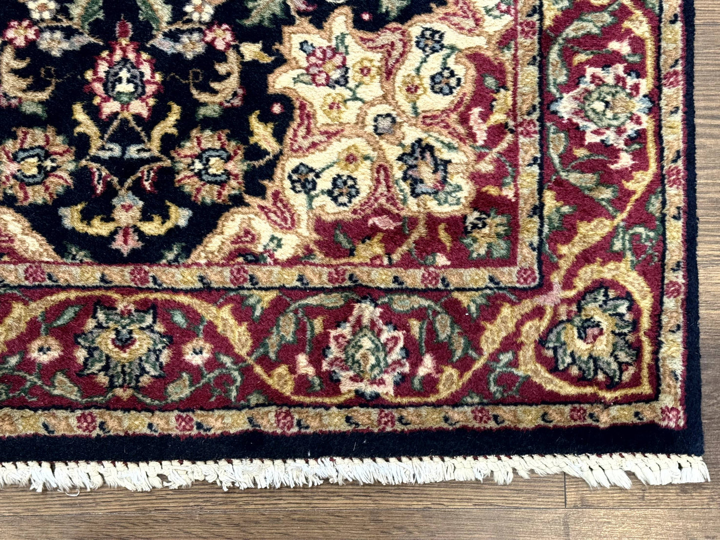 Pak Persian Sarouk Rug 3x5, Navy Blue and Red