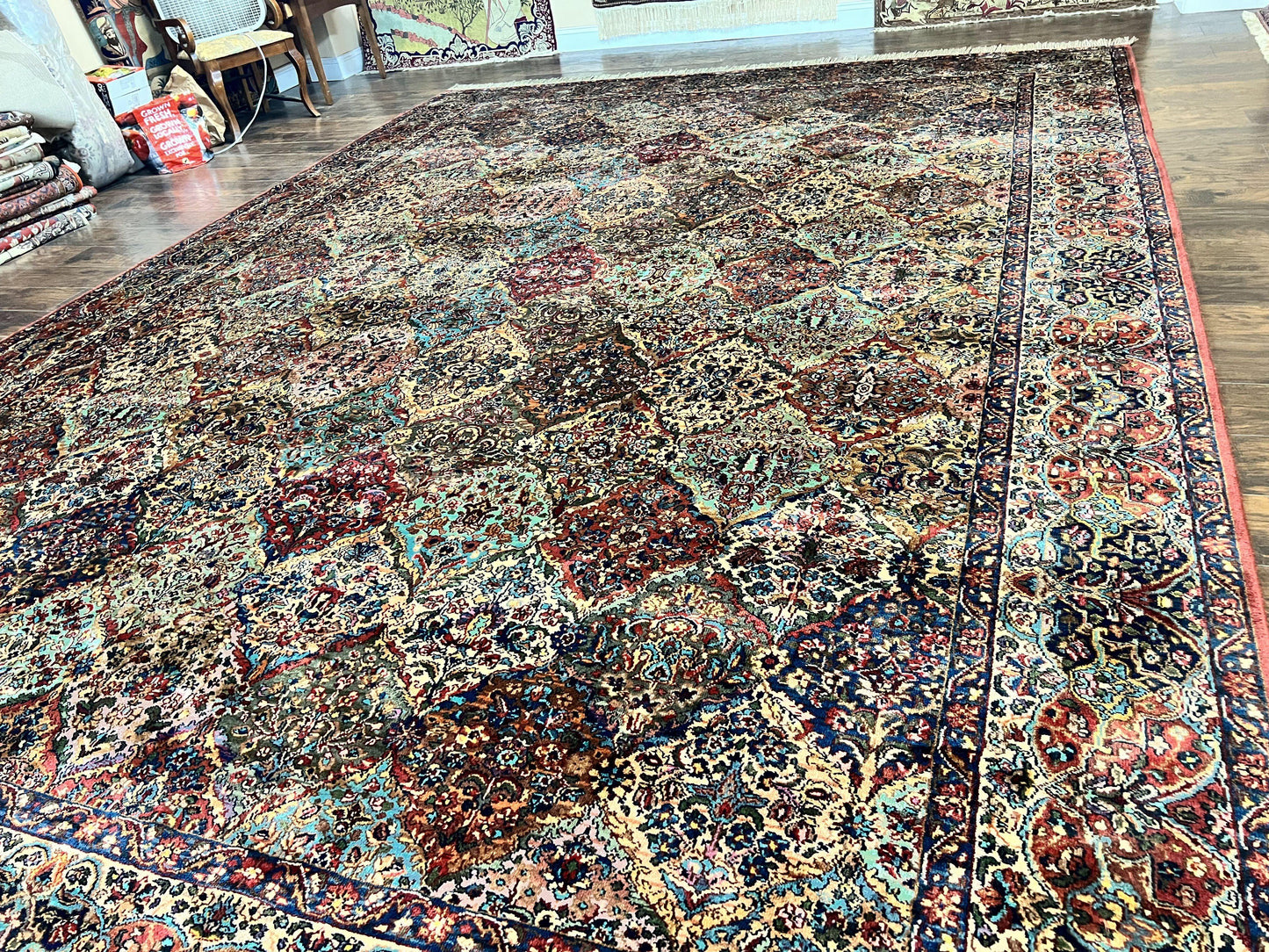 Karastan Kirman Multicolor Panel Rug 12x16 Wool Original Collection 700 Series