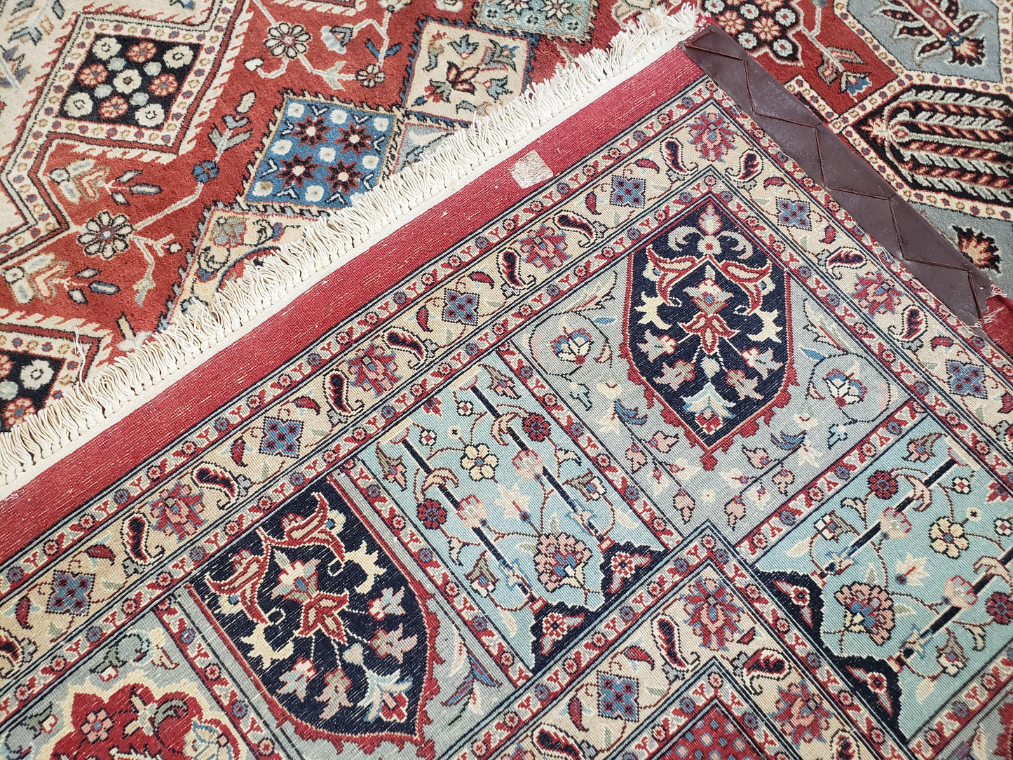 Turkish Handmade Wool Rug 8x11 Geometric Decorative Area Rug