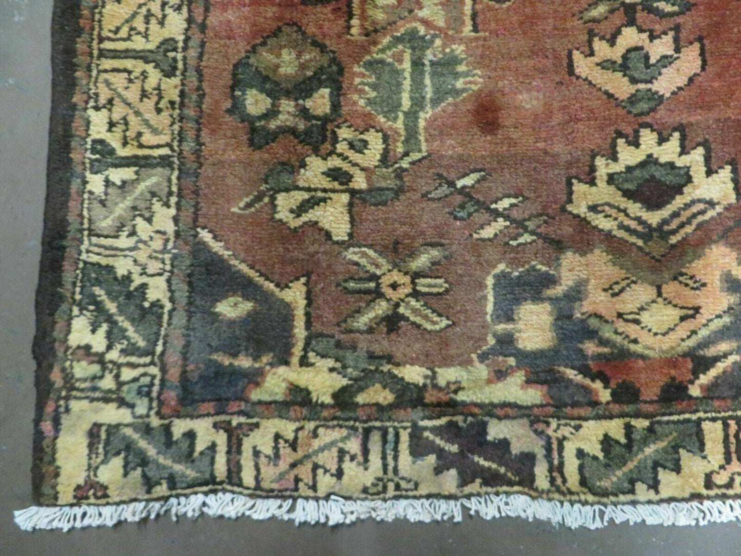 Antique Turkish Wool Rug 4x6 Handmade Vegetable Dye With Rich Pattern