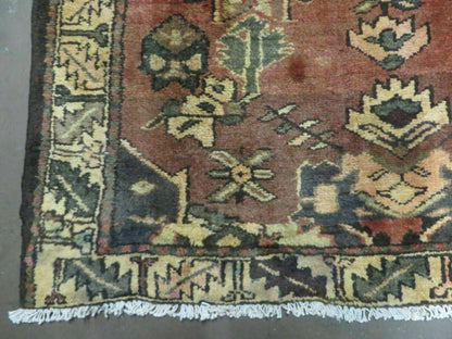 Antique Turkish Wool Rug 4x6 Handmade Vegetable Dye With Rich Pattern