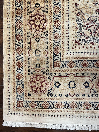 Persian Rug 9x11 Hand Knotted Wool Oriental Carpet Haji Jalili Ivory Cream