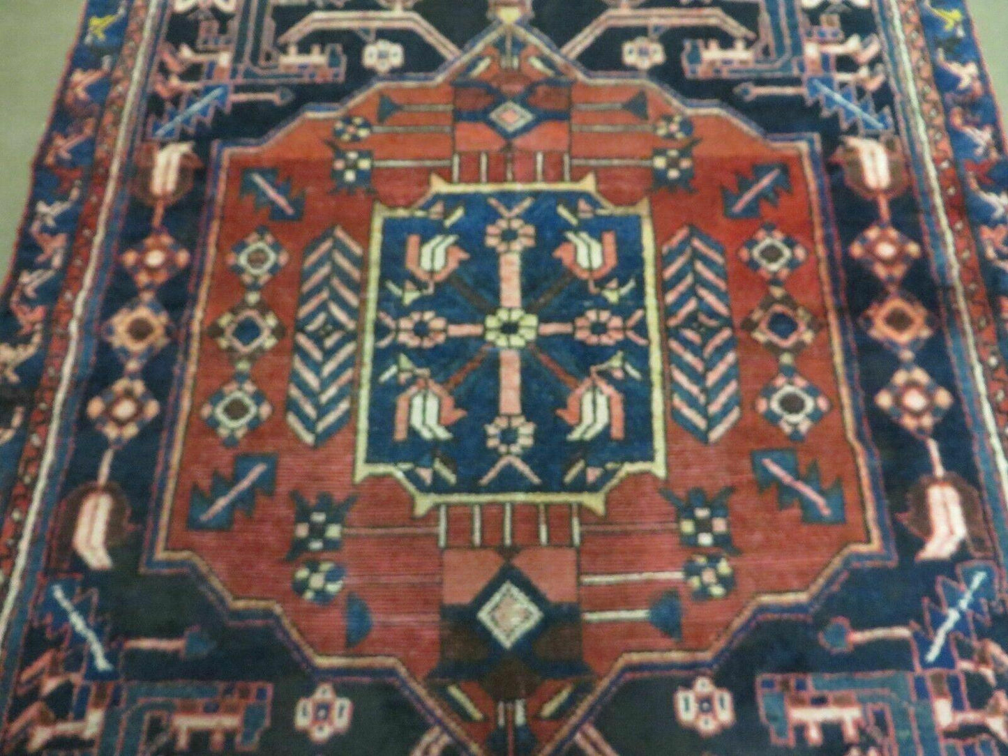 Antique Turkish Anatolian Wool Rug Handmade Vegetable Dye 47x82 Handwoven Classic Pattern