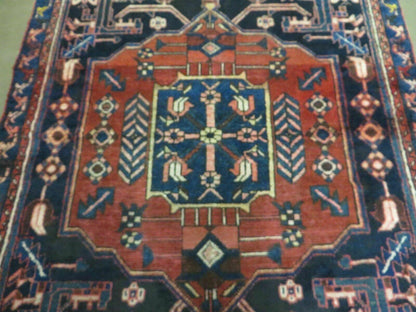 Antique Turkish Anatolian Wool Rug Handmade Vegetable Dye 47x82 Handwoven Classic Pattern