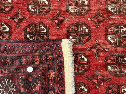 Antique Persian Turkoman Rug 5x6, Red