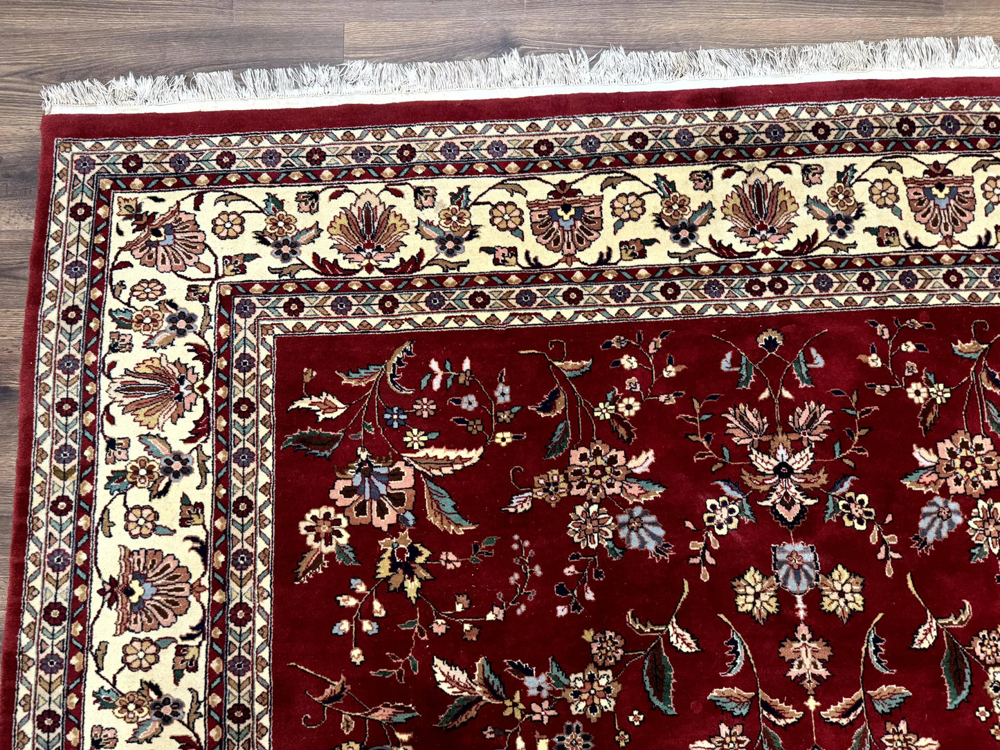 Indo Persian Rug 8x10, Red and Cream, Floral, Pande Cameron
