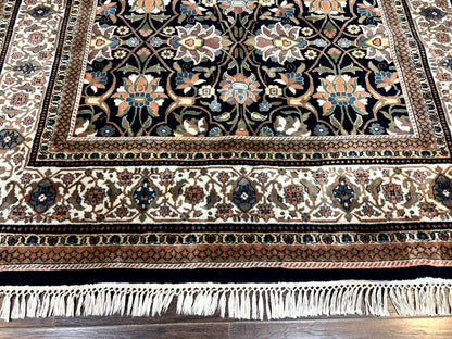 Indo Persian Bidjar Rug 6x10 Vintage Handmade Wool Carpet Allover Pattern