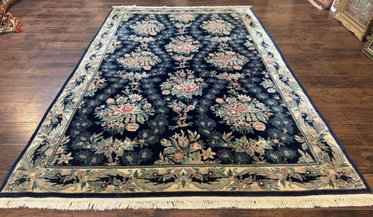 Sino Persian Rug 6x9, Navy Blue, Floral