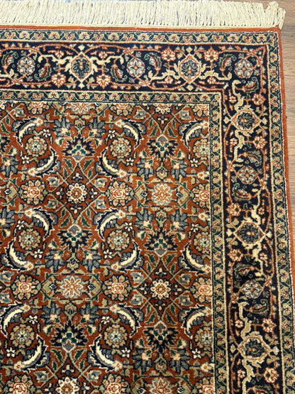 Indo Persian Bijar Rug 3x5 Red Navy Wool