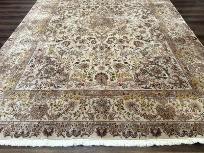Sino Persian Rug 8x12 Wool Silk Hand Knotted Vintage Carpet