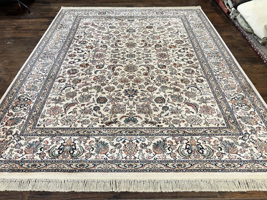 Karastan Rug Tabriz Design Vintage Wool Area Rug Ivory Floral 8.8 X 10.6