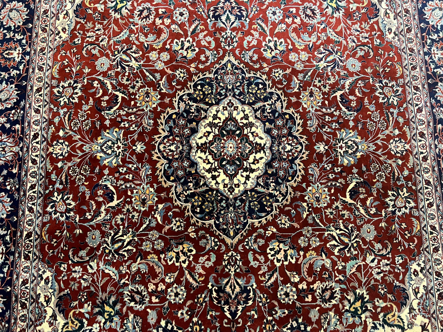 Hand Knotted Persian Rug 7x10 Vintage Wool Floral Medallion Carpet