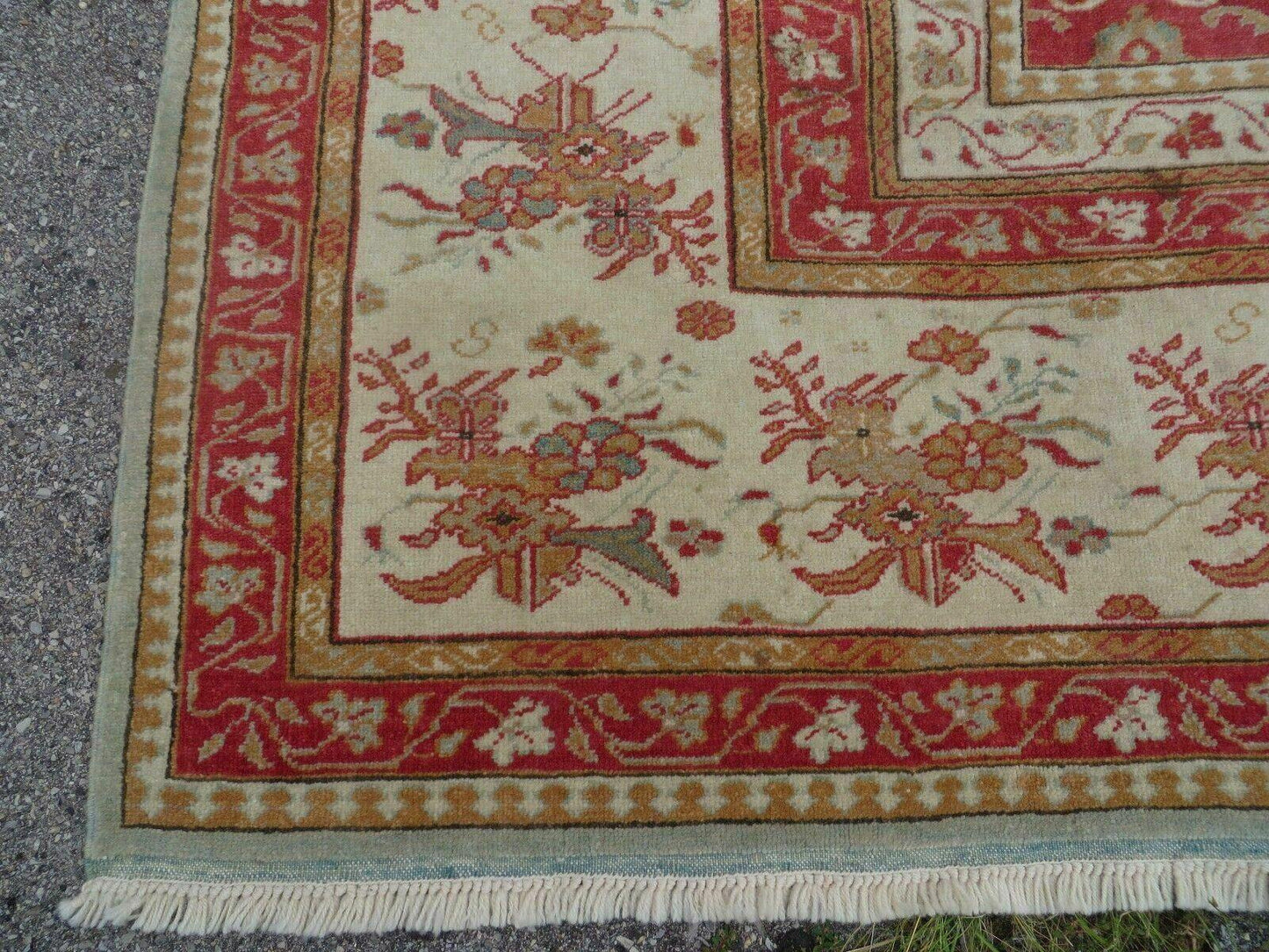 12' X 18' Palace Size Handmade Egyptian Wool Rug Carpet Soft Colors Red & Beige