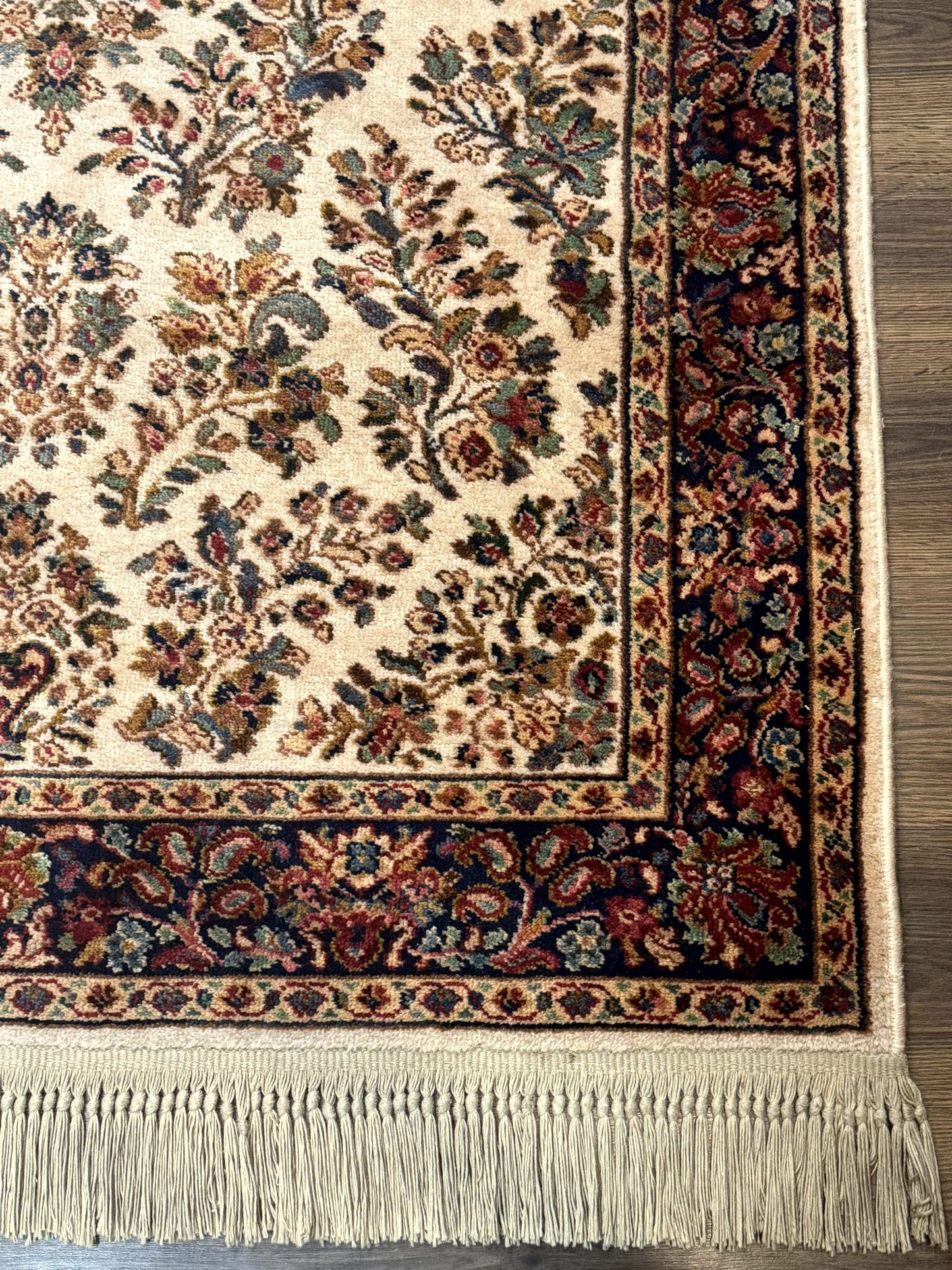 Karastan Ivory Sarouk Wool Rug 4x6 Vintage Original 700 Series