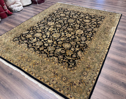 Indo Persian Rug 8x10 Handmade Wool Traditional Floral Allover Vintage