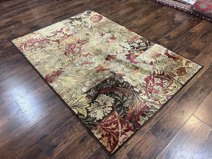 Modern Abstract Area Rug 5x7 Floral Design Multicolor Contemporary Carpet