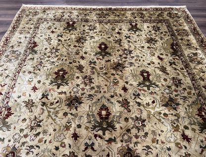 Indo Persian Mahal Rug 8x10 Handmade Hand Knotted Wool Carpet With Floral Design