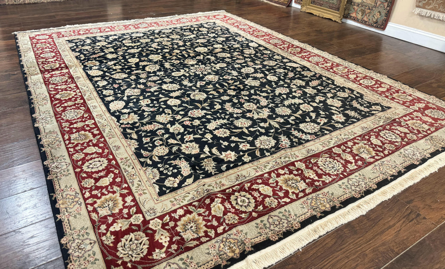 Black Pak Persian Rug 8x10, Floral Allover