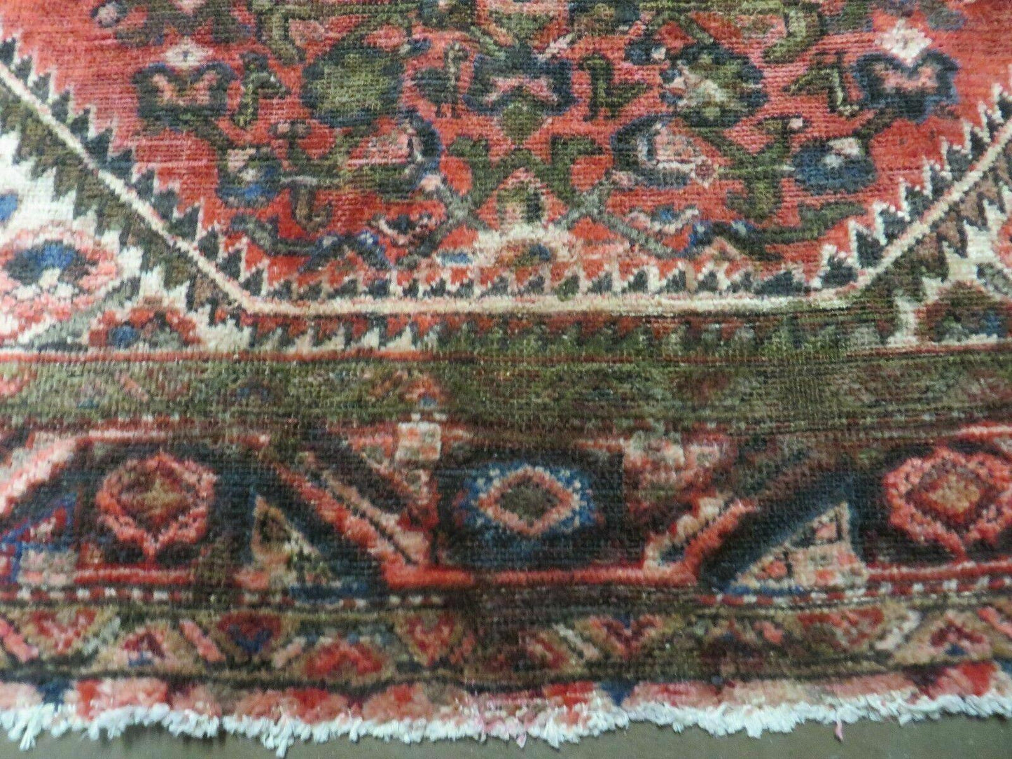 Antique Handmade Wool Rug India Floral Oriental Vegetable Dye 5 Ft 6 In By 10 Ft 4 In