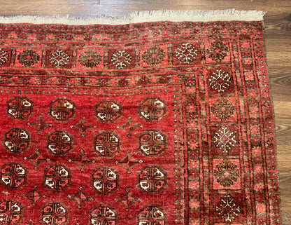 Antique Persian Turkoman Rug 5x6, Red