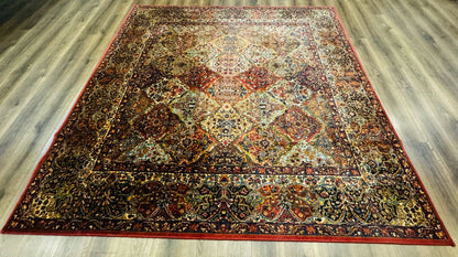 Karastan Rug Kirman Multicolor Panel Wool 8.8x8.8 Vintage