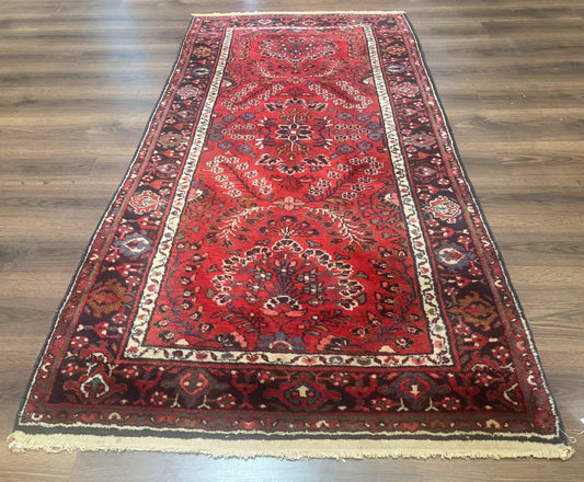Red Persian Rug 2.6 x 6.8, Floral, Antique Per'sian Carpet, Persian Malayer Rug, Hamadan Rug