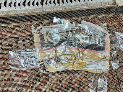 Karastan Rug 10x13, Karastan Ebony Kirman Rug, Room SIzed Wool Pile Vintage Karastan Carpet, Belgium Power Loomed Rug, Black Semi Open Field