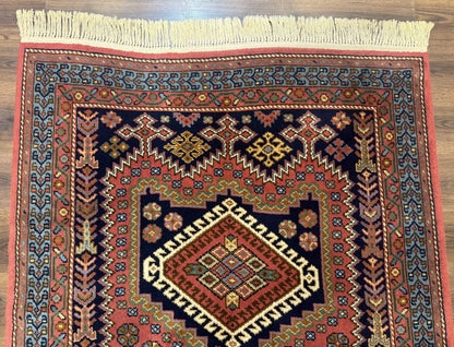 5x7 Persian Tribal Design Rug, Wool, Geometric Medallions, Vintage, Power Loomed