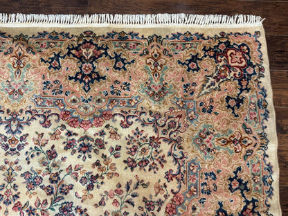 Karastan Kirman Wool Rug Antique 8.8x12 Lanamar Floral Ivory