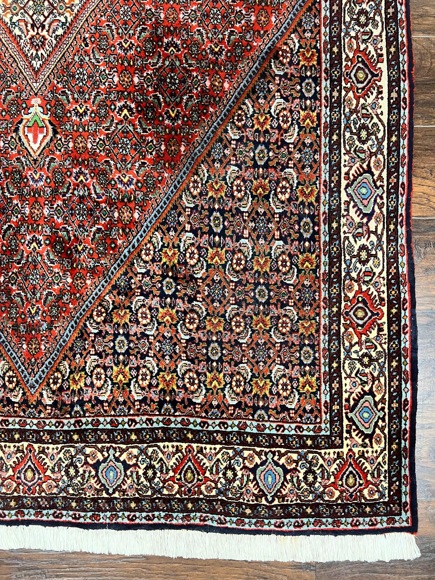 Persian Bidjar Rug 5x10 Hand Knotted Wool Vintage Carpet Mahi Herati Pattern