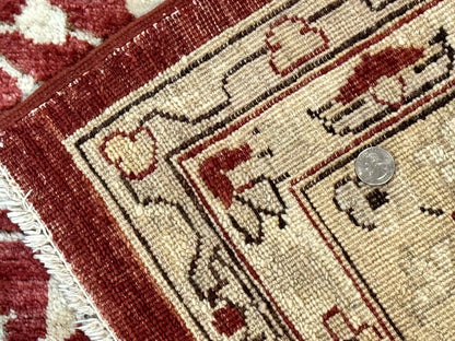 Handmade Pakistani Chobi Rug 8x10 Red Wool Area Rug For Living Room Decor