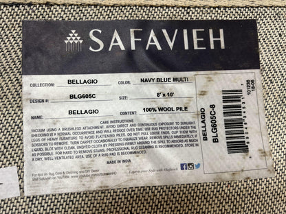 Safavieh Belagio Wool Rug 8x10 Navy Pink Yellow Floral Modern Area Rug