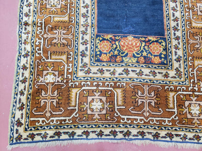 Ghiordes Prayer Rug Antique Turkish Anatolian Twin Mihrabs Collectible Oriental Rug
