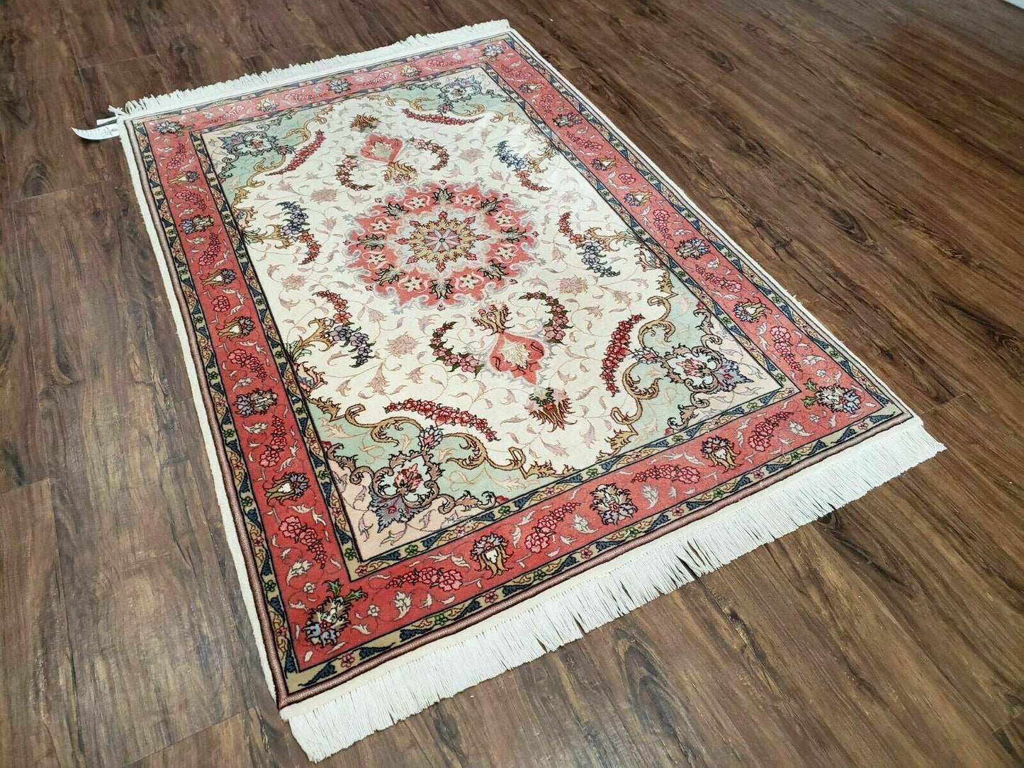 Turkish Rug Handmade Vintage Floral Oriental Wool 40 By 57 Inches