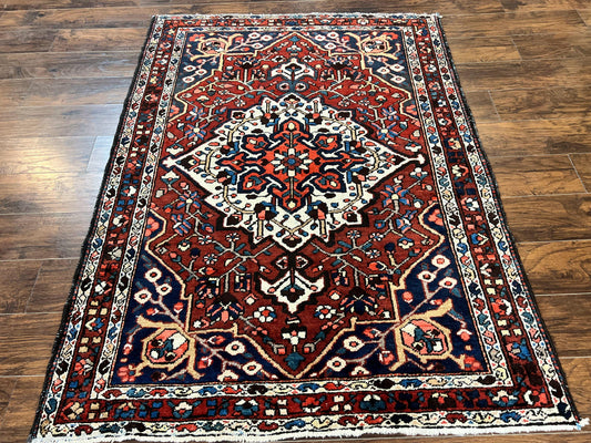 Persian Bakhtiari Rug Hand Knotted Wool Geometric Oriental Vintage Carpet For Home