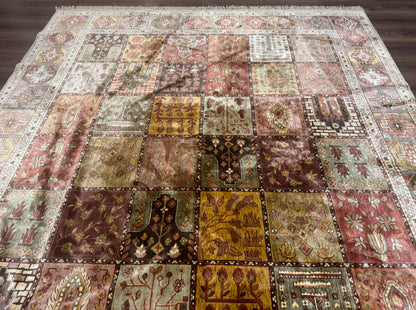 Panel Design Rug 8 x 10.6, Oriental Carpet, Belgium Power Loomed Rug