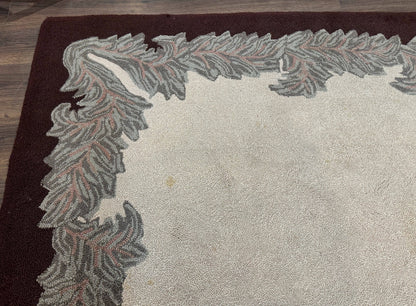 Palace Size American Hooked Rug 11x20 Aubusson Style Ivory