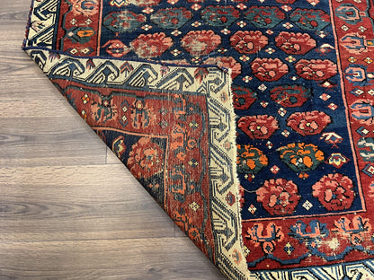 Seychour Rug 4x7 Hand Knotted Wool Antique Caucasian Carpet